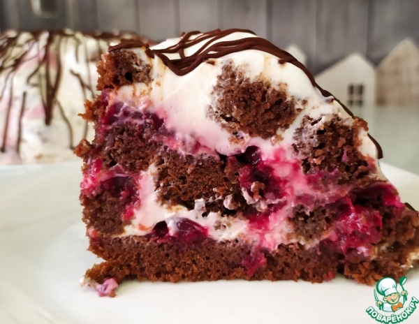 Торт "Панчо" с вишней и сметанным кремом