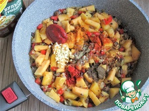 Тыквенное рагу с горохом и грибами