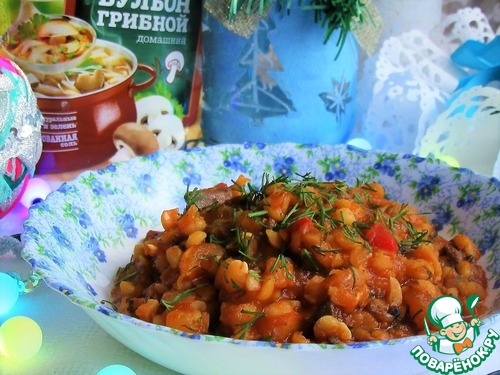 Тыквенное рагу с горохом и грибами