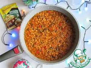 Тыквенное рагу с горохом и грибами