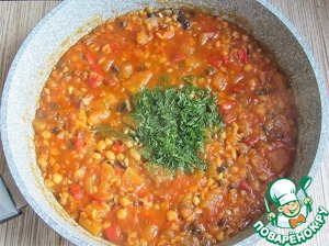 Тыквенное рагу с горохом и грибами