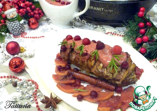 Утиные грудки с айвой под клюквенным соусом Утиные грудки с айвой под клюквенным соусом
