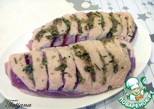 Утиные грудки с айвой под клюквенным соусом Утиные грудки с айвой под клюквенным соусом