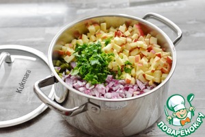 Вегетарианский "Оливье" со стручковой фасолью