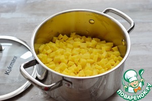 Вегетарианский "Оливье" со стручковой фасолью