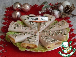 Закусочные конвертики из ветчины