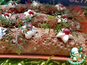 Закусочные печёночные блинчики с грибами Закусочные печёночные блинчики с грибами