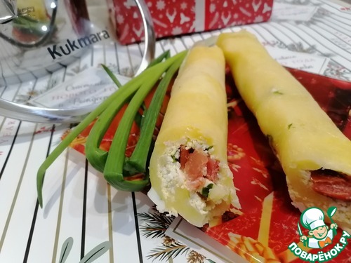 Закусочный рулет с красной рыбой Закусочный рулет с красной рыбой