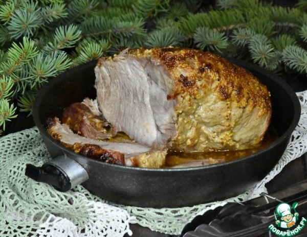 Запеченное мясо с горчицей