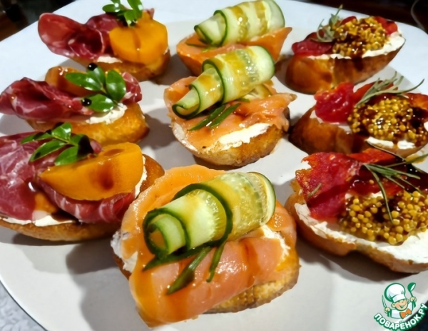Брускетта на праздничный стол Брускетта на праздничный стол