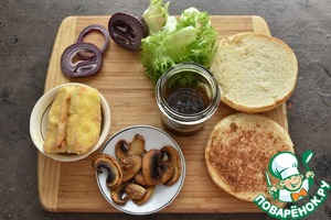 Бургер халуми с липким соусом чили Бургер халуми с липким соусом чили