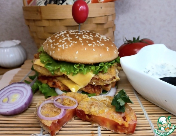 Чизбургер с томатной котлетой "Доматокефтедес" Чизбургер с томатной котлетой "Доматокефтедес"