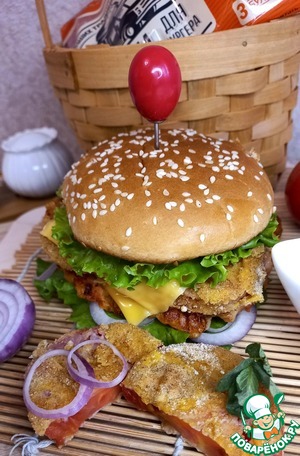 Чизбургер с томатной котлетой "Доматокефтедес" Чизбургер с томатной котлетой "Доматокефтедес"