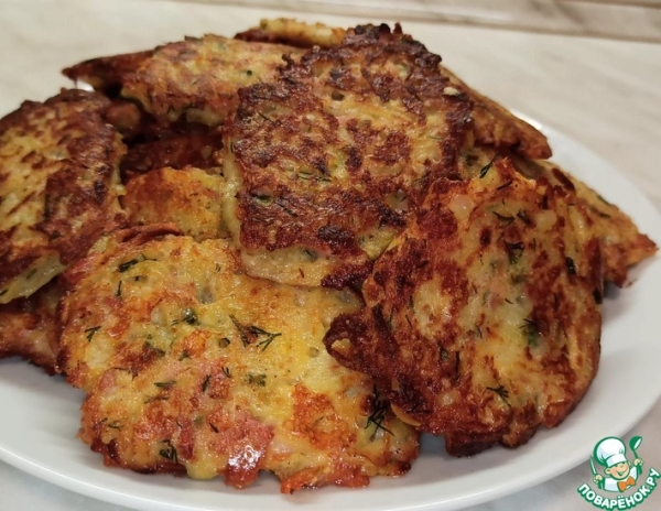 Драники с сыром и ветчиной