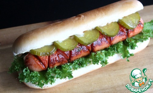 Хот-дог с быстрым горчичным соусом Хот-дог с быстрым горчичным соусом