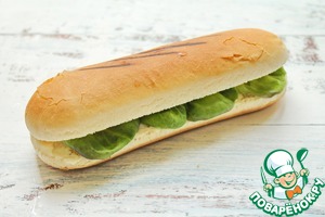 Хот дог с жареным сыром и баклажаном Хот дог с жареным сыром и баклажаном