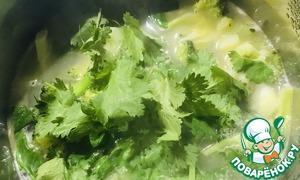 Крем-суп из брокколи с семгой