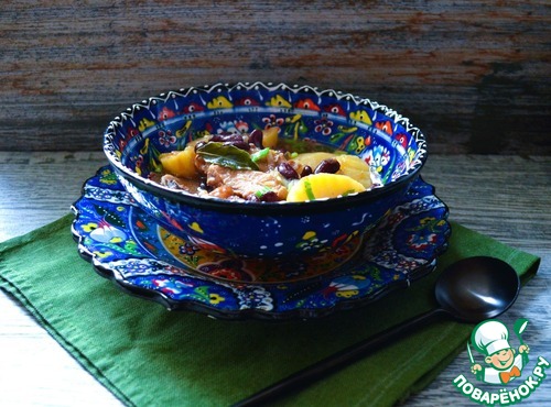 Рагу с картофелем и консервированной фасолью Рагу с картофелем и консервированной фасолью