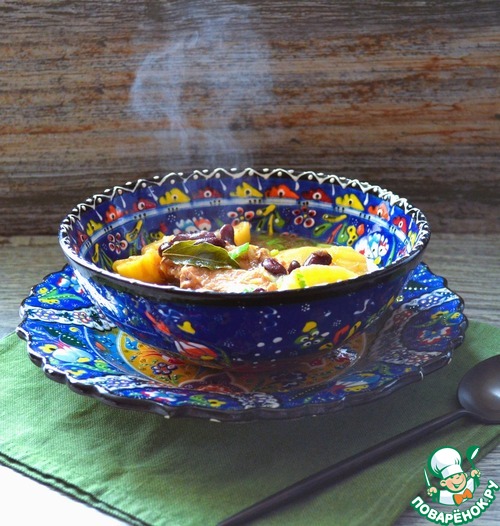 Рагу с картофелем и консервированной фасолью Рагу с картофелем и консервированной фасолью