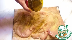 Рулетики из курицы с ветчиной