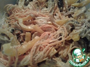 Салат из курицы с баклажанами