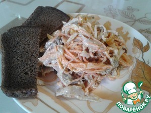 Салат из курицы с баклажанами