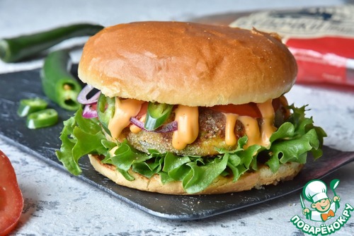 Сырный вегетарианский бургер Сырный вегетарианский бургер