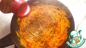 Теплый салат с фунчозой и овощами Теплый салат с фунчозой и овощами