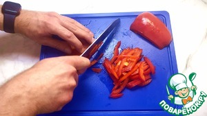 Теплый салат с фунчозой и овощами Теплый салат с фунчозой и овощами