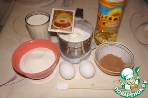 Шоколадный пирог с творожными шариками