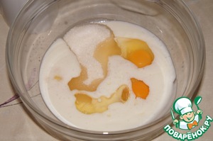 Шоколадный пирог с творожными шариками