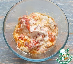 Брускетта с запеченой фетаксой и черри Брускетта с запеченой фетаксой и черри