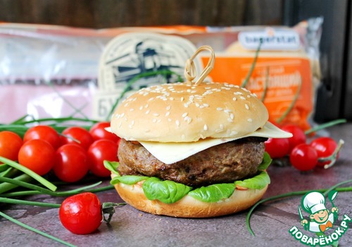 Бургер с грибным припеком Бургер с грибным припеком