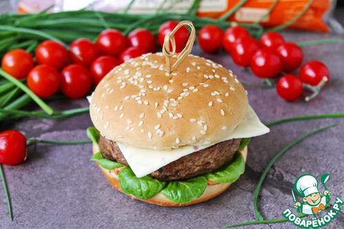 Бургер с грибным припеком Бургер с грибным припеком