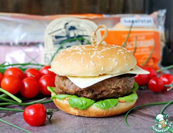 Бургер с грибным припеком Бургер с грибным припеком