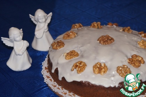 Шоколадный пирог с творожными шариками