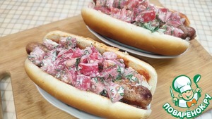 Хот-дог с колбасками Хот-дог с колбасками