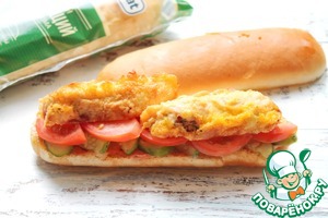 Хот дог с куриными рулетиками Хот дог с куриными рулетиками