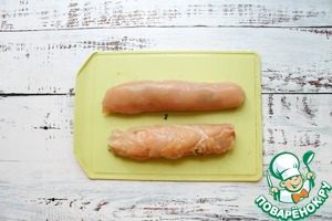 Хот дог с куриными рулетиками Хот дог с куриными рулетиками