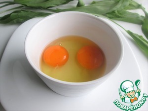 Омлет с черемшой и ревенем Омлет с черемшой и ревенем