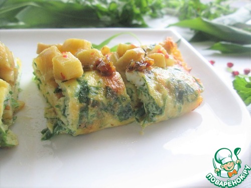 Омлет с черемшой и ревенем Омлет с черемшой и ревенем