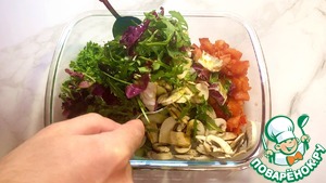 Весенний салат с сырыми шампиньонами Весенний салат с сырыми шампиньонами