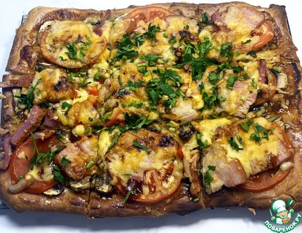 BBQ пицца на жидком тесте