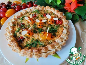 Закусочный открытый пирог для пикника"Шмели" Закусочный открытый пирог для пикника"Шмели"