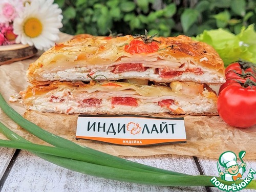 Пирог с ветчиной и творожным сыром Пирог с ветчиной и творожным сыром