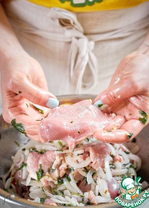 Баранина на углях с мятой