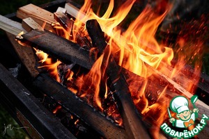 Баранина на углях с мятой