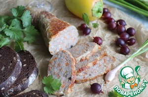 Фаршированная голень индейки с овощами и шампиньонами