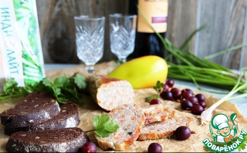 Фаршированная голень индейки с овощами и шампиньонами