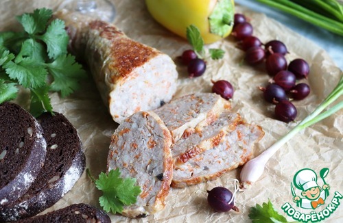 Фаршированная голень индейки с овощами и шампиньонами